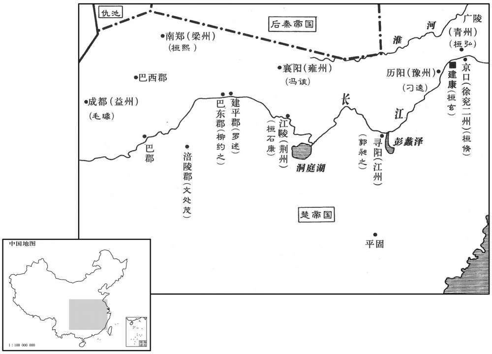 五世纪·四〇四年二月楚帝国军事分布