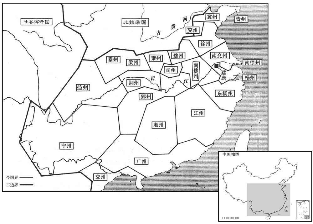 五世纪·四六四年南朝宋帝国二十二州