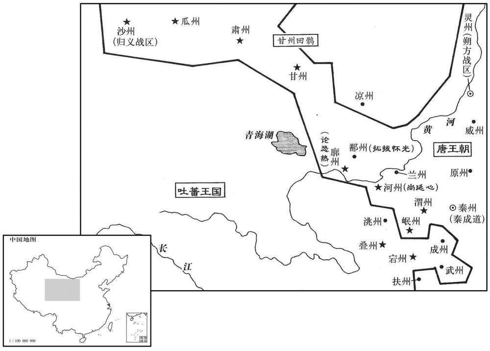 九世纪·八六二年吐蕃嗢末族群分布