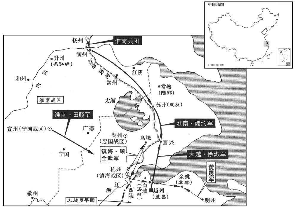 九世纪·八九五年十月至八九六年四月镇海钱镠猛攻大越,淮南救董昌不果