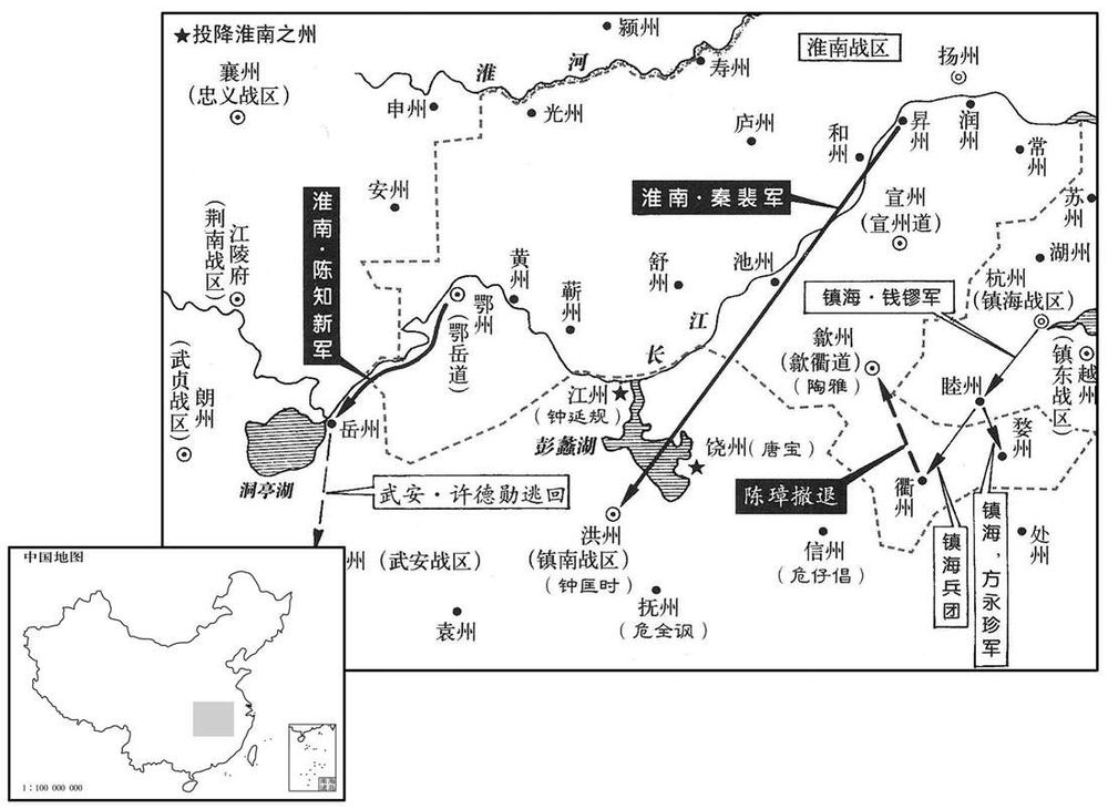 十世纪·九〇六年正月至九月淮南夺洪、岳二州,镇海收复婺、衢二州